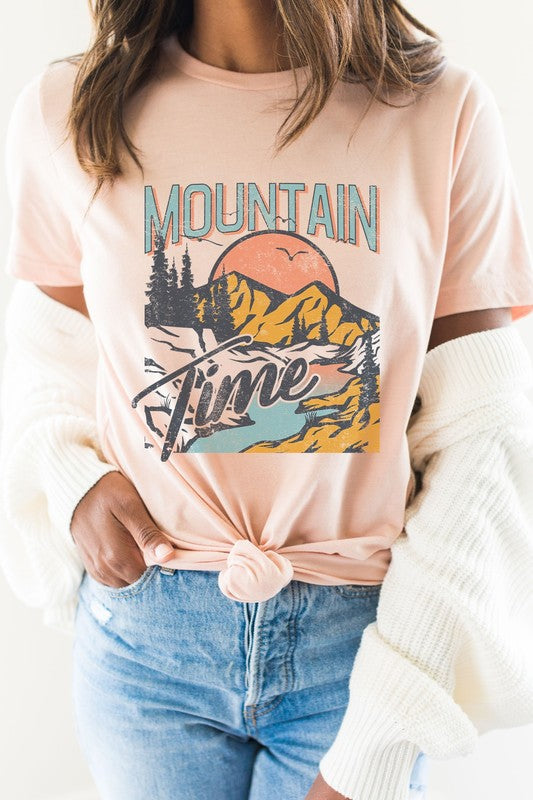 Mountain Time River Sunrise Summer Graphic Tee | S-XL