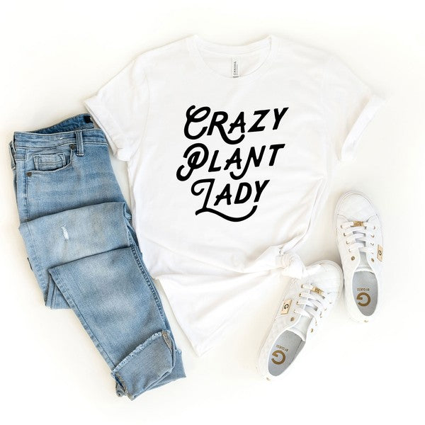 Crazy Plant Lady Cursive Short Sleeve Graphic Tee | XS-XXL