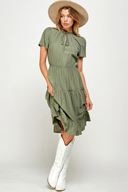 Sammie Knee Length Dress in Black or Olive | S-L