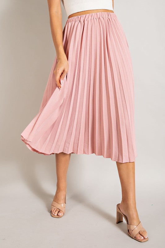 MAUVE Pleated Midi Skirt | S-L