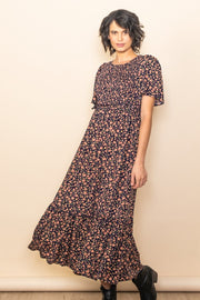 Midnight Floral Smocked Dress | S-L