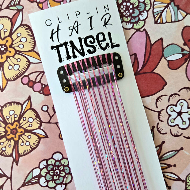 Light Pink Clip-In Hair Tinsel Extension (Single)