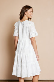 White Floral Embroidered Dress | S-XL