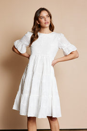White Floral Embroidered Dress | S-XL