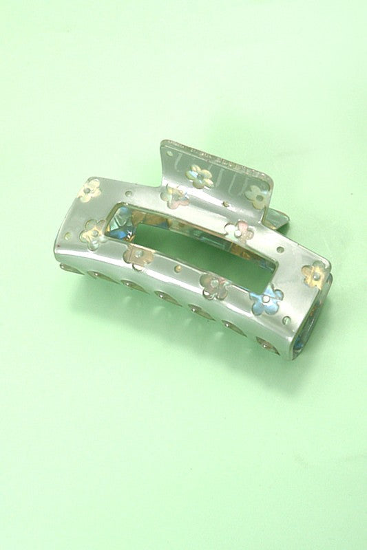 Luxe Daisy Rectangle Hair Claw Clip