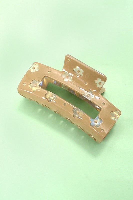 Luxe Daisy Rectangle Hair Claw Clip