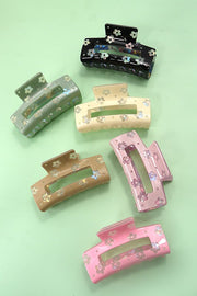 Luxe Daisy Rectangle Hair Claw Clip