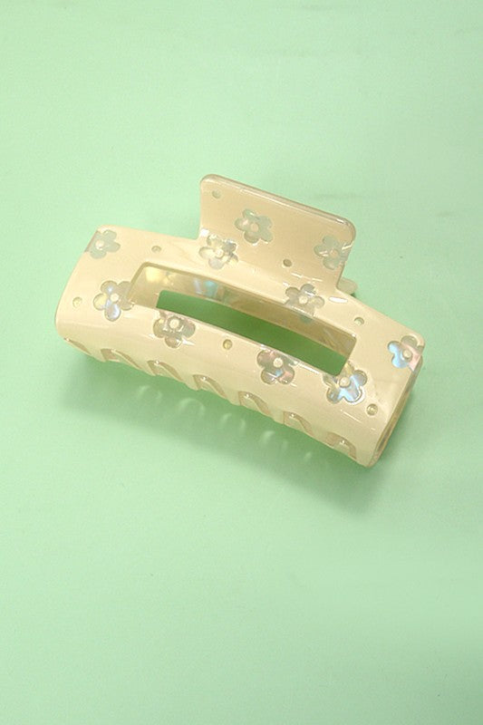 Luxe Daisy Rectangle Hair Claw Clip