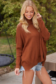Rust Long Sleeve Turtle Neck Tunic | S-XL