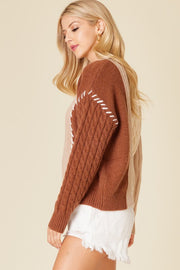 Neutral Prime Color Block Sweater | S-XL