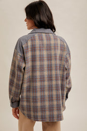 Corduroy Blue Plaid Shacket | S-L