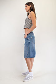 Mineral Washed Barrel Jean Shorts | S-L
