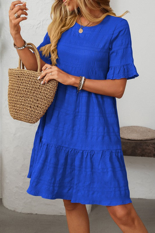 Royal Blue Smocked Babydoll Dress Royal Blue Smocked Babydoll Dress