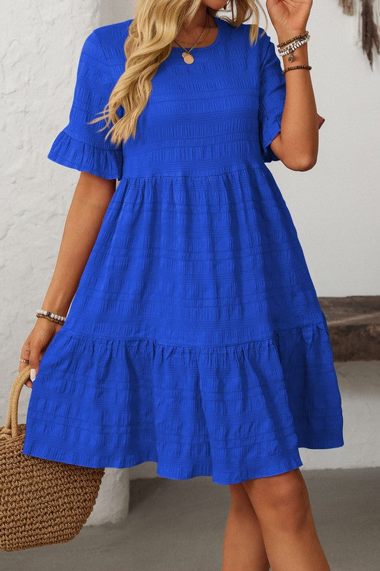 Royal Blue Smocked Babydoll Dress | S-L BohoDrift Royal Blue Smocked Babydoll Dress | S-L BohoDrift