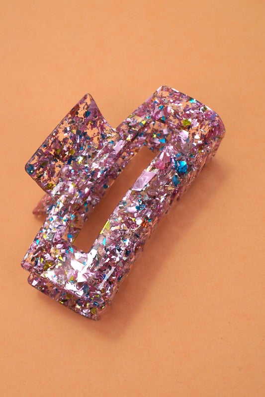 Glitter Jumbo Rectangle Hair Claw Clip