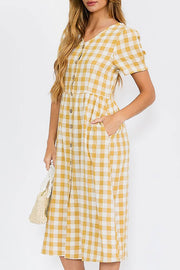 Amelia Plaid Midi Dress | S-L