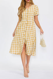 Amelia Plaid Midi Dress | S-L