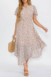 Peach Floral Hi Lo Maxi Dress | S-L