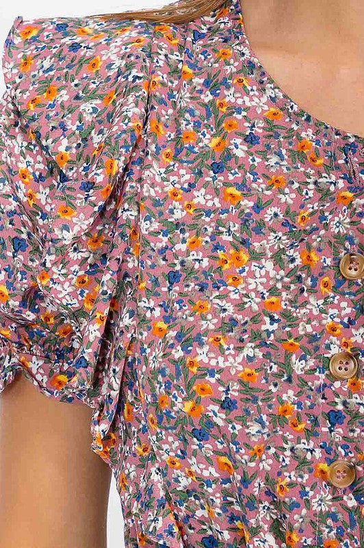 Lucy Mauve Floral Maxi Dress | S-L