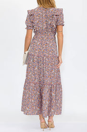 Lucy Mauve Floral Maxi Dress | S-L