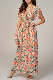 Cece Coral Rose Maxi Dress | S-L