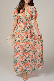 Cece Coral Rose Maxi Dress | S-L