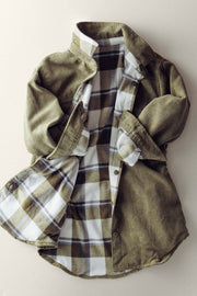Corduroy Olive Reversible Shacket