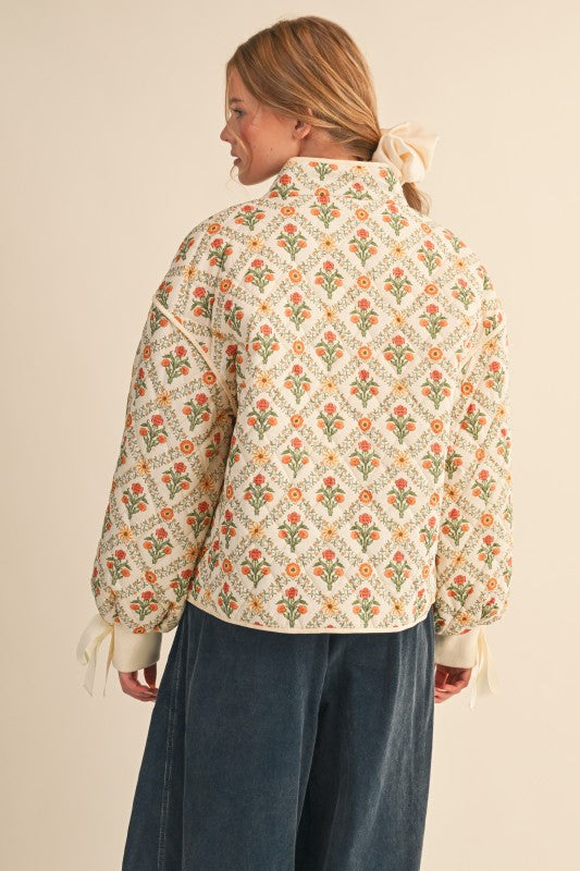 Ivory Marigold Floral Jacket | S-L