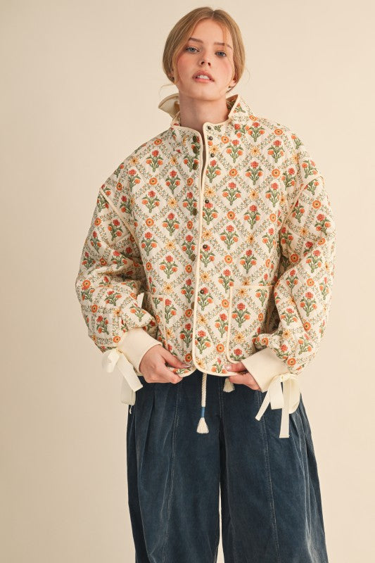 Ivory Marigold Floral Jacket | S-L
