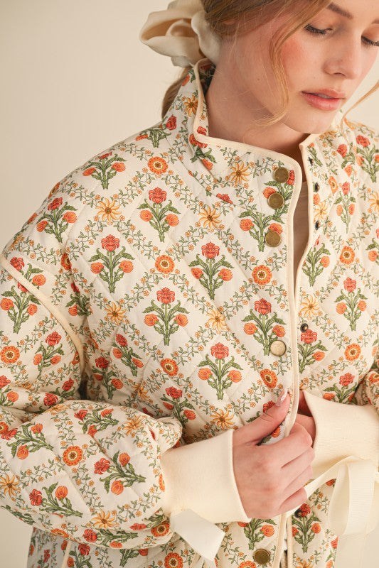 Ivory Marigold Floral Jacket | S-L