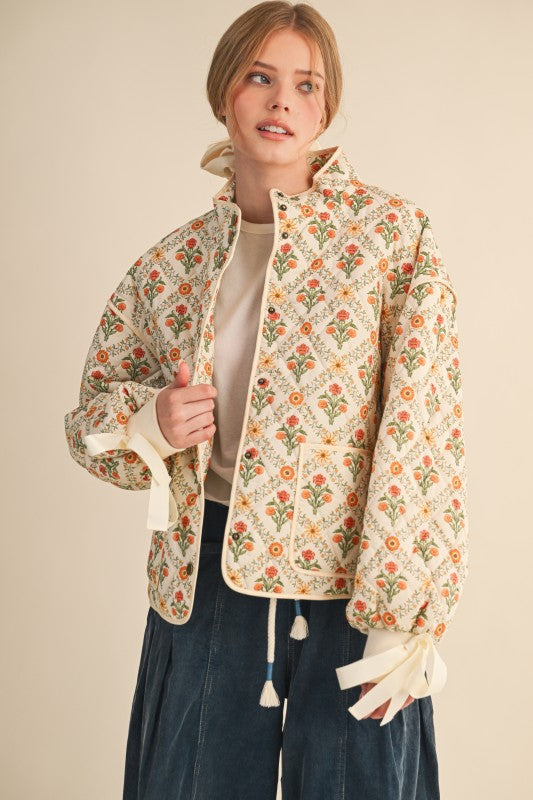 Ivory Marigold Floral Jacket | S-L