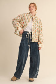 Ivory Marigold Floral Jacket | S-L