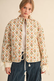 Ivory Marigold Floral Jacket | S-L