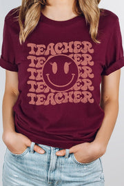 Teacher Lash Smiley Face School Graphic Tee | S-XL
