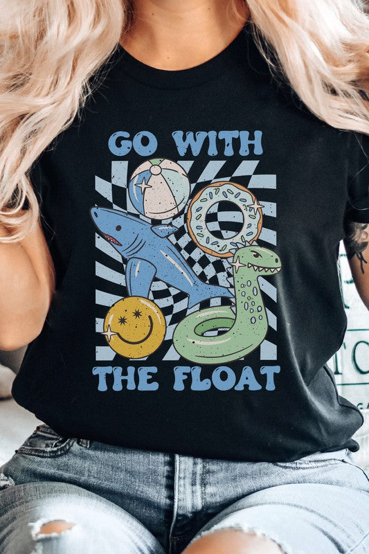 Blue Go With The Float Pool Toys Graphic Tee | S-XL