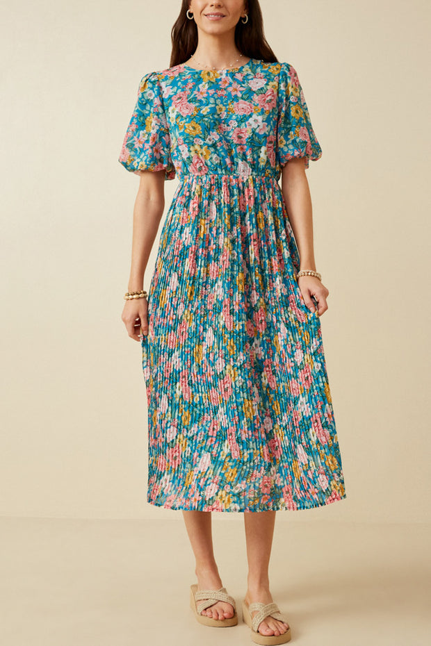 Romantic Teal Floral Dress | S-L