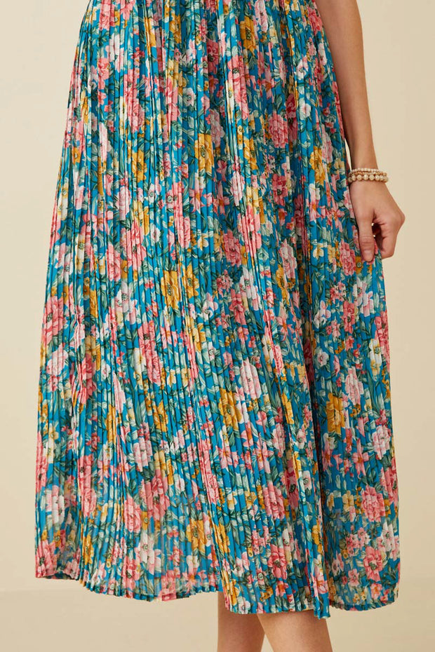 Romantic Teal Floral Dress | S-L