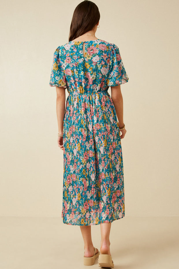 Romantic Teal Floral Dress | S-L