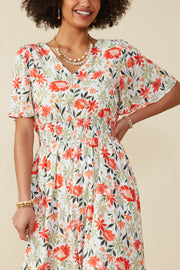 Red & Bold Floral Maxi Dress | S-3XL