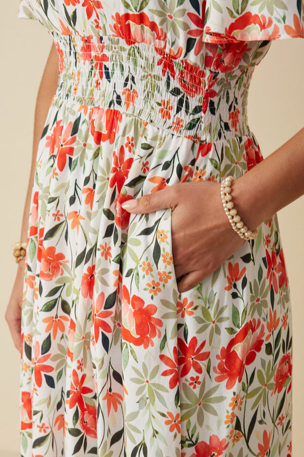 Red & Bold Floral Maxi Dress | S-3XL