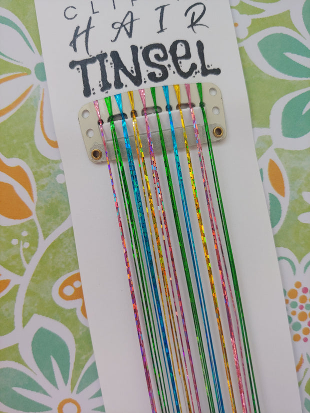 Easter Grass Themed Clip-In Hair Tinsel Extension