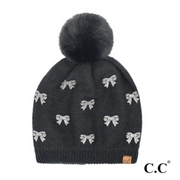 C.C® Rhinestone Bow Beanie | 4 COLORS