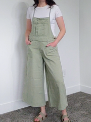 Sage Green Twill Overall Jumpsuit | S-L