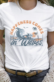 Happiness Comes In Waves Surf Graphic Tee | S-XL