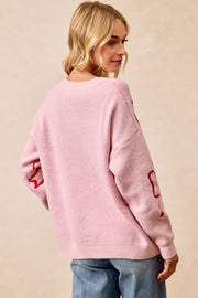 Pink & Red Bow Sweater | S-XL
