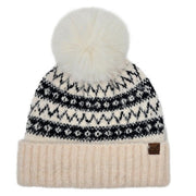 Ja Fair Isle Chevron Pom C.C® Beanie | 4 COLORS