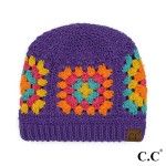 Bright Granny Square Crochet C.C® Beanie | 3 COLORS