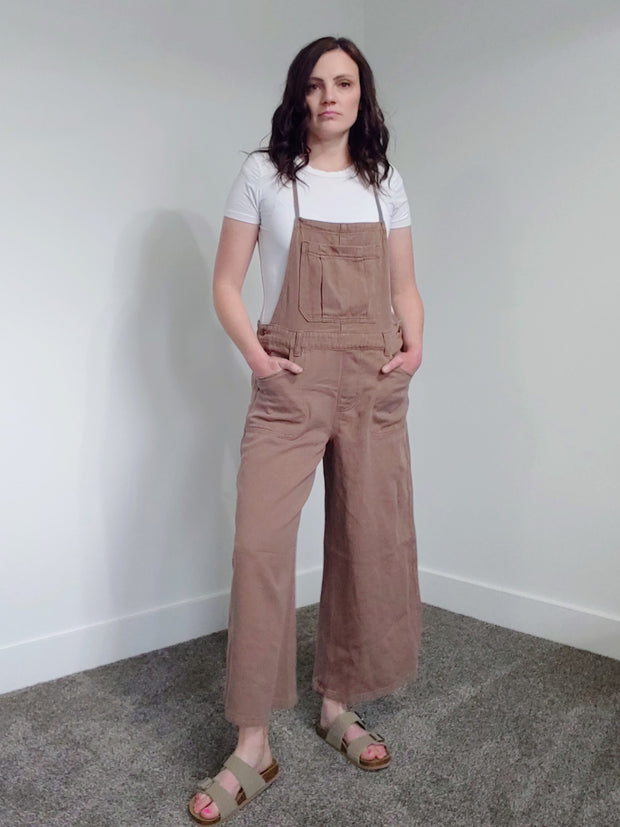 Mocha Twill Overall Jumpsuit | S-L