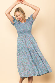 Robin Egg Blue Floral Dress | S-L