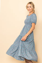 Robin Egg Blue Floral Dress | S-L